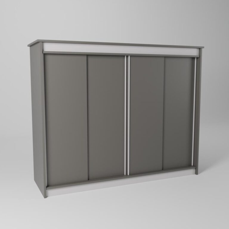 Armoire enfant ado adulte avec 4 portes coulissantes gain de place sous mezzanine 186 cm