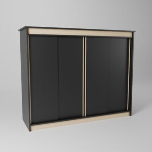 Armoire enfant ado adulte avec 4 portes coulissantes gain de place sous mezzanine 186 cm