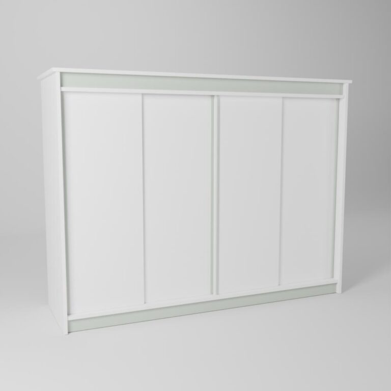 Armoire enfant ado adulte avec 4 portes coulissantes gain de place sous mezzanine 200 cm