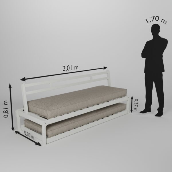 Fiche technique de la banquette gigogne fermée