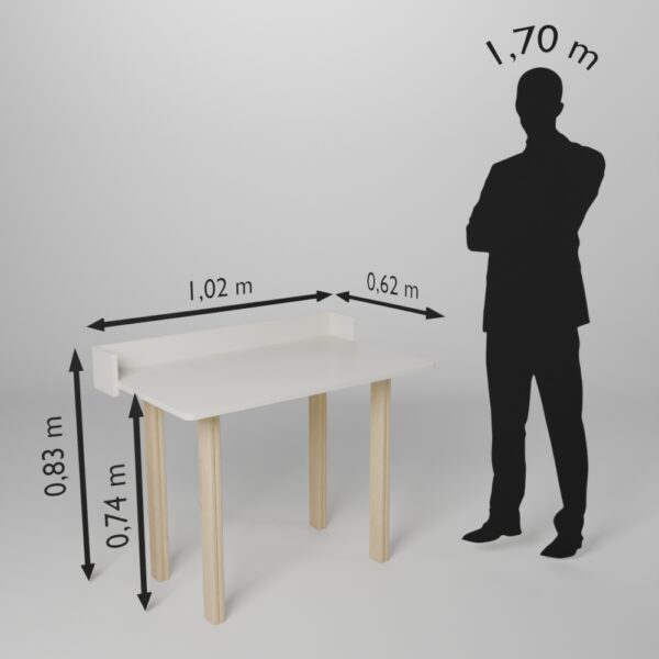 Fiche technique du Bureau gain de place ado/enfant 100cm