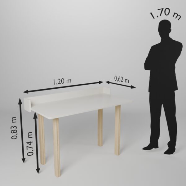 Fiche technique du Bureau gain de place ado/enfant 120cm