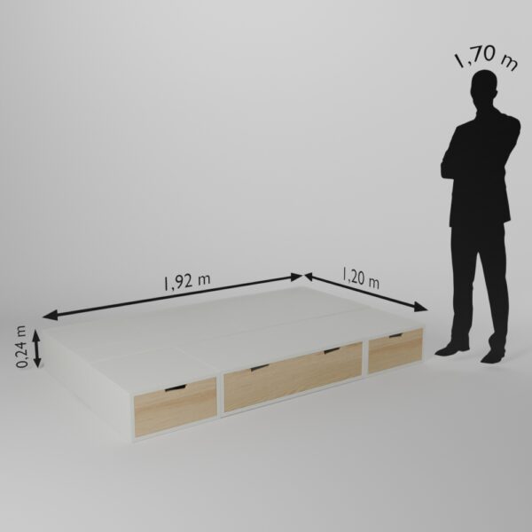 Fiche technique du lit podium 120x190