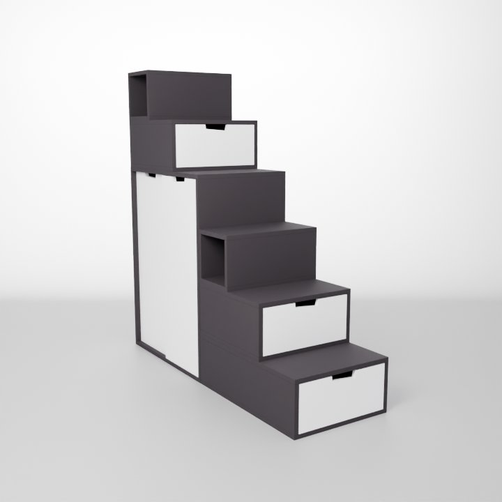 Escalier Brick it de rangement avec armoire intégrée Hauteur 144cm