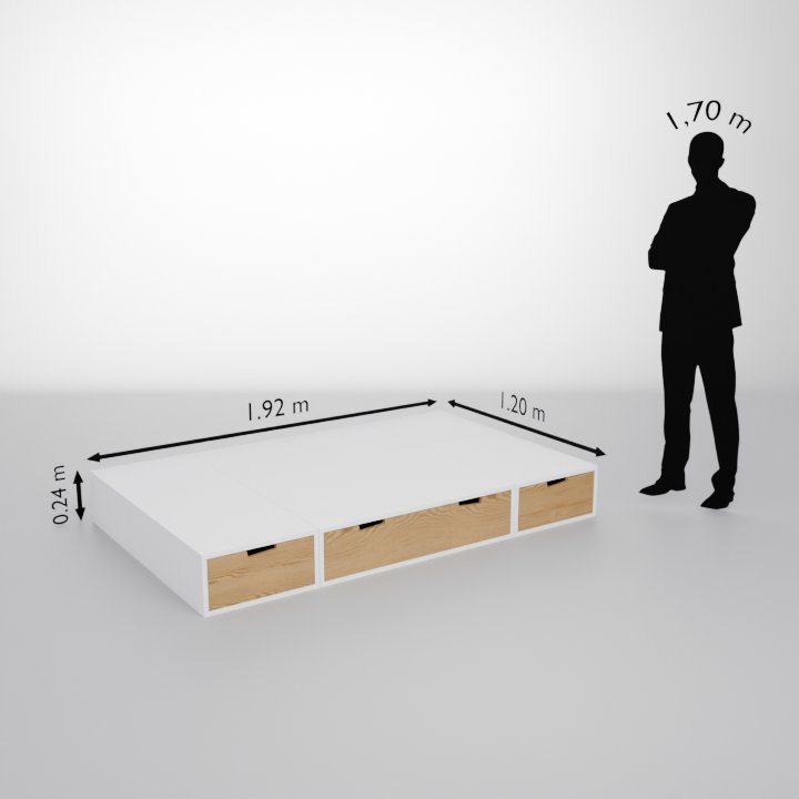 Info technique lit podium couchage 120x190