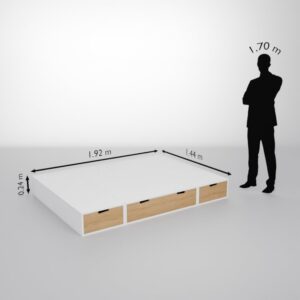 Info technique lit podium couchage 140x190