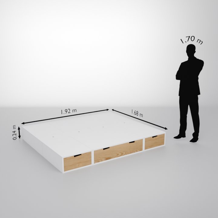 Info technique lit podium couchage 160x190