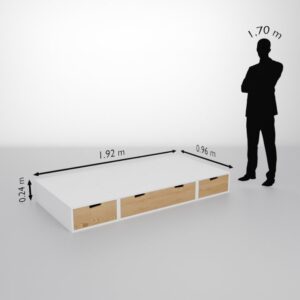 Info technique lit podium couchage 90x190