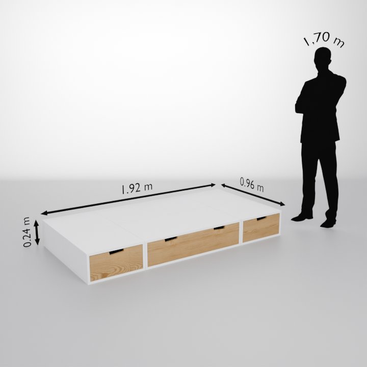 Info technique lit podium couchage 90x190