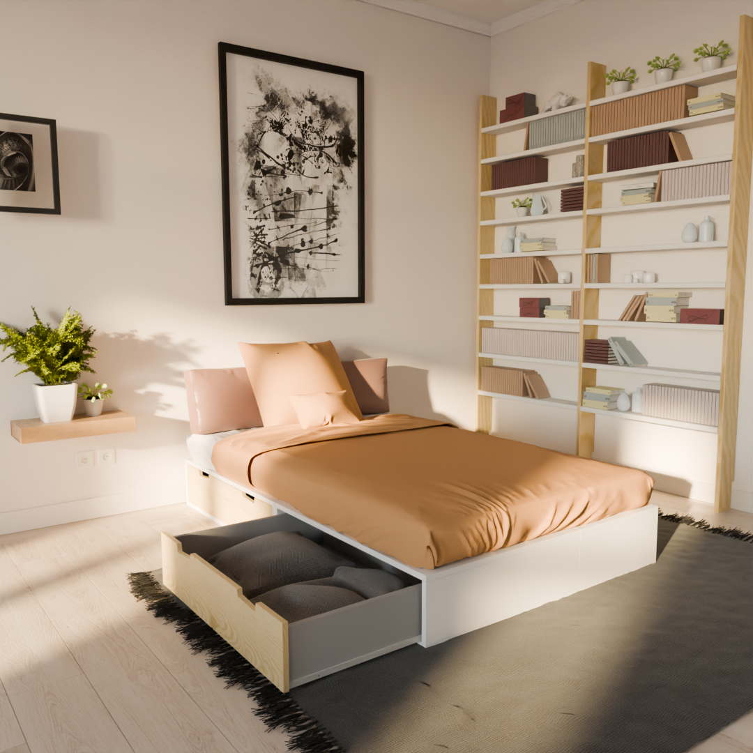 Lit podium couchage 120