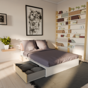 Lit podium couchage 140