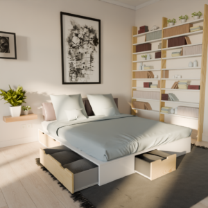 Lit podium couchage 160