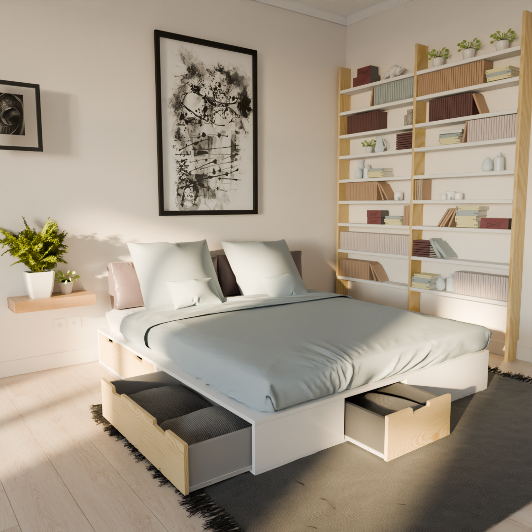 Lit podium couchage 160